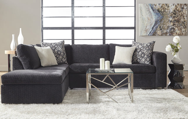 1100 | Ultimate Ebony - Hughes Contemporary Sofa Chaise Sectional