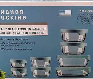 Anchor Hocking Company Trueseal Storage 16 Piece M