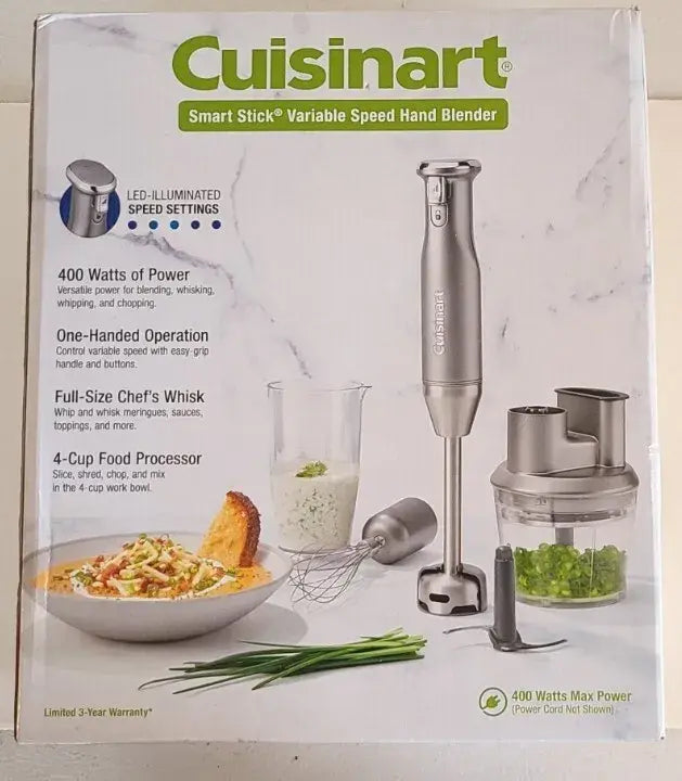 Cuisinart HB-400PC Smart Stick Variable Speed Hand Blender New Never Used