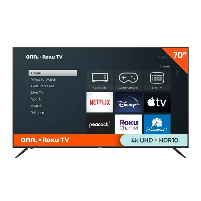 onn. 70” Class 4K UHD (2160P) LED Roku Smart Television HDR (100012588)