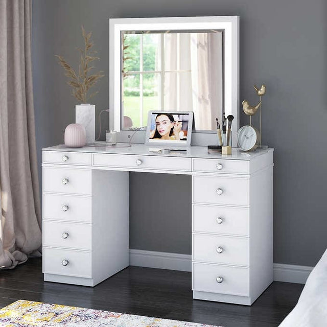 Tresanti Alexandra Vanity Table with LED Lighted Mirror