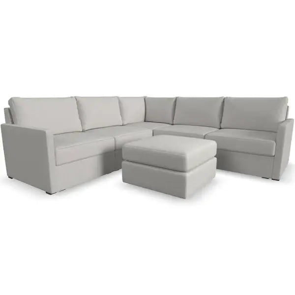 Flex 6-Seat Sectional with Standard Arm and Ottoman - Fros