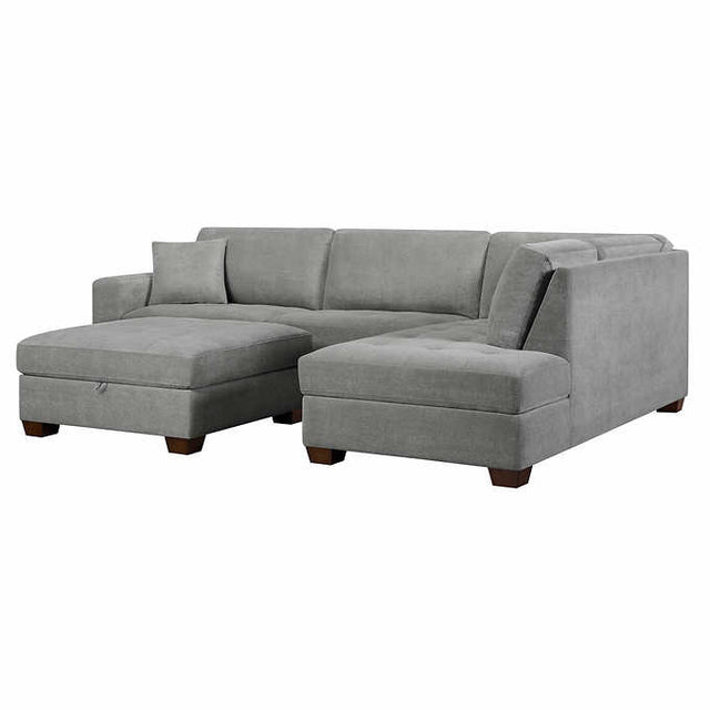 Thomasville Miles Fabric Sectional with Storage Ottoman