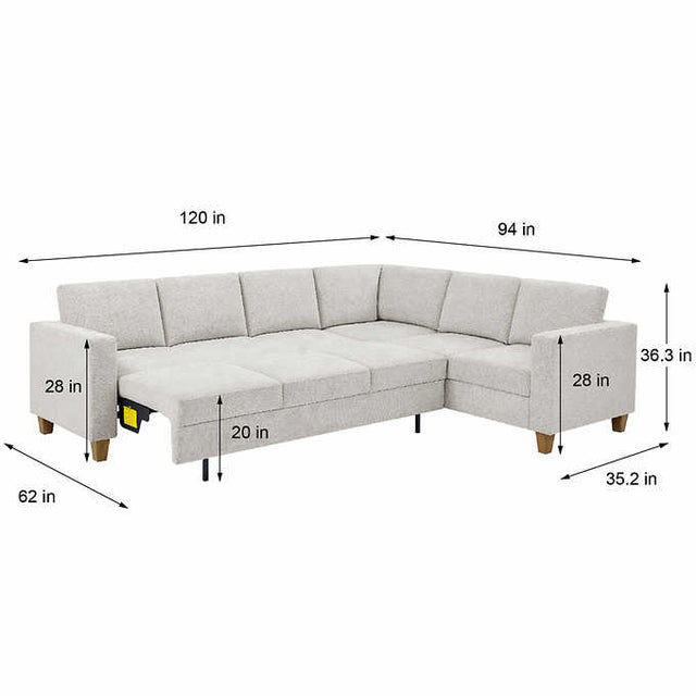 Thomasville Dillard Convertible Sleeper Sectional