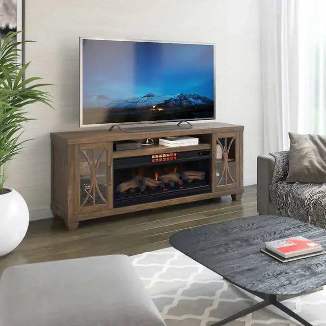 1670268 Tresanti Bradenham TV Console with ClassicFlame CoolGlow 2-in-1 Electric Fireplace and Fan