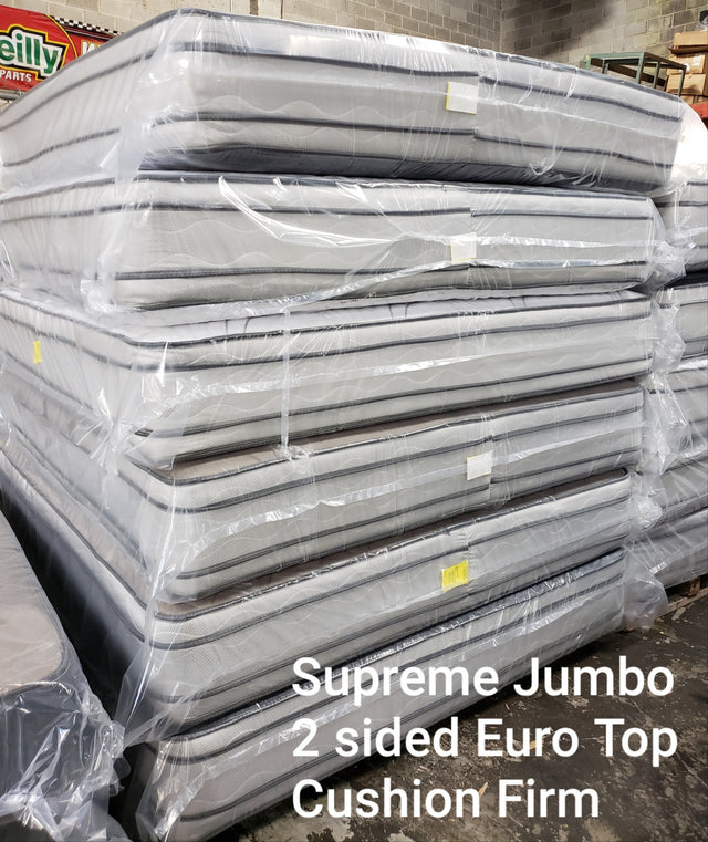 Full size jumbo 2 sided euro pillowtop mattress