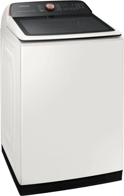 Samsung - 5.5 Cu. Ft. High-Efficiency Smart Top Load Washer with Super Speed Wash - Ivory