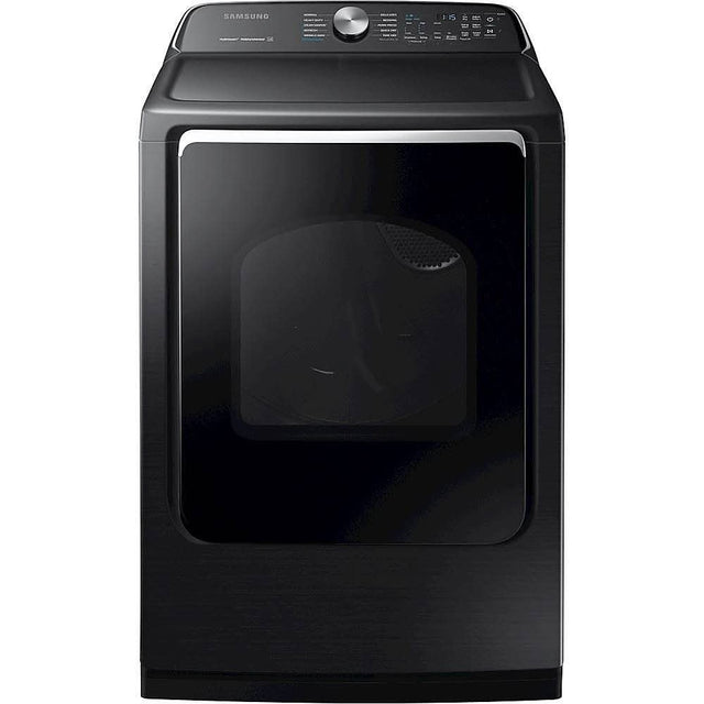 Samsung 7.4 cu. ft. 120-Volt Black Stainless Steel Gas Vented Dryer with Steam Sanitize and Sensor Dry, ENERGY STAR