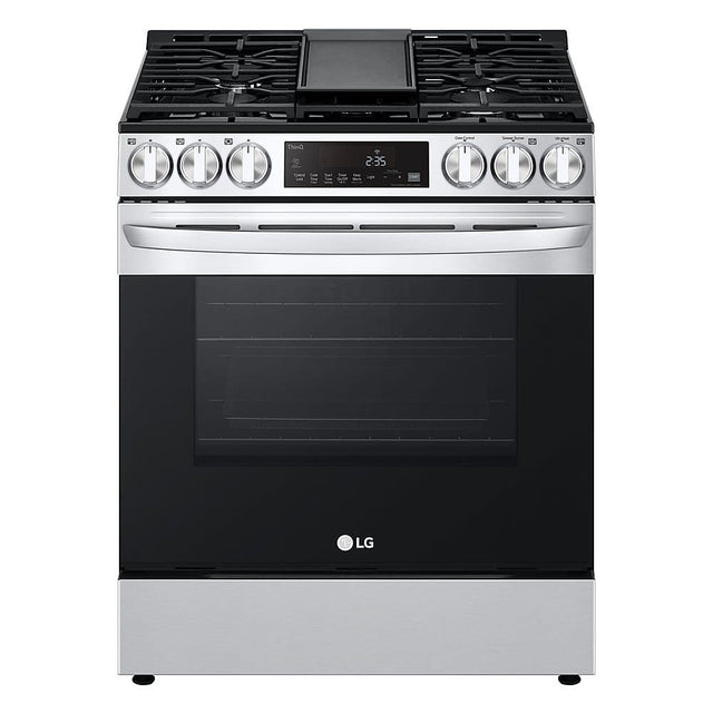 LSGL5833F 30 in. 5.8 cu. ft. Slide in Smart Gas Range with 5 Burners in PrintProof Stainless Steel