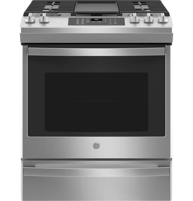 JGS760SPSS "30 in. 5.6 cu. ft. Slide-In Gas Range with Self-Cleaning Convection Oven and Air Fry in Stainless Steel