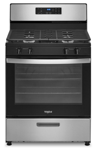 WFG320M0MS  Whirlpool 30-in 4 Burners 5.1-cu ft Freestanding Natural Gas Range (Stainless Steel)