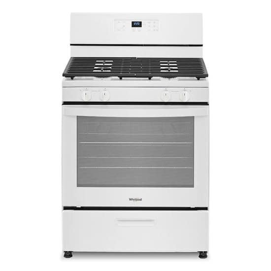 WFG320M0MW0 30-in 4 Burners 5.1-cu ft Freestanding Gas Range in. White