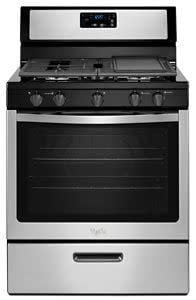 WFG505M0MS Whirlpool 30 in. 5-Burner Freestanding Gas Range in Stainless Steel