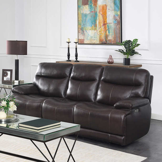 1653285 Ridgewin Leather Power Reclining Sofa