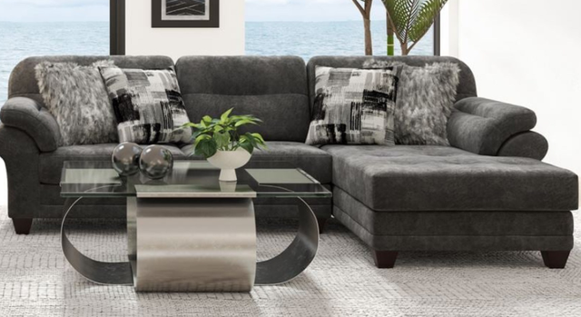 21900 | Wonderland Slate - Hughes Furniture Left Arm Facing Chaise Sofa Sectional