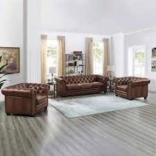 Allington 3-piece Top Grain Leather Sectional - Brown