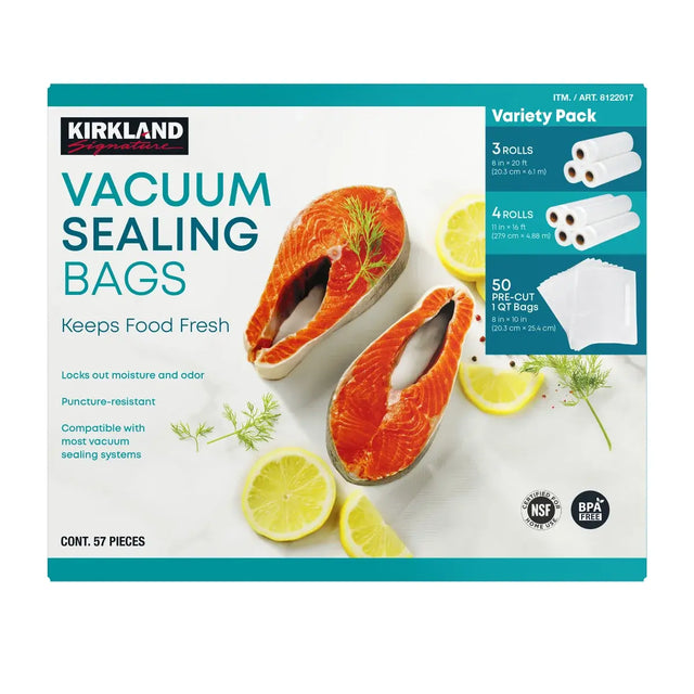 8122017 Kirkland Signature Vacuum Sealing Bags, Assortment Pack