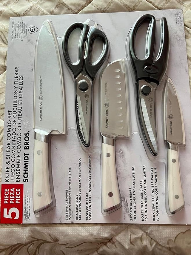 5 PPIECE KNIFE AND SHEAR COMBO SET WHITE