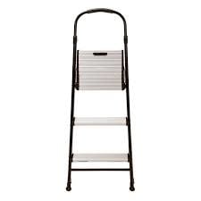 COSCO 3-Step Folding Step Stool with Rubber Hand Grip, 8 Ft. 10 in. Max Reach (Black)