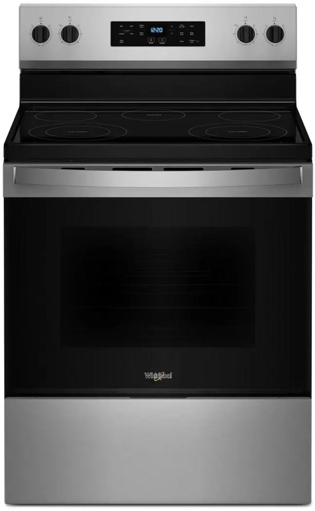 WFES3330RS Whirlpool 30 in. 5 Burner Element Freestanding Electric Range in Stainless Steel with Thermal