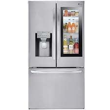 Dent CK LFXS28596S 28 cu. ft. 3 Door French Door Smart Refrigerator with InstaView Door-in-Door in PrintProof Stainless Steel