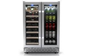 B422D TCL 23.4-in W 20-Bottles Stainless Steel Dual Zone Cooling Built-In /freestanding Indoor Wine Cooler