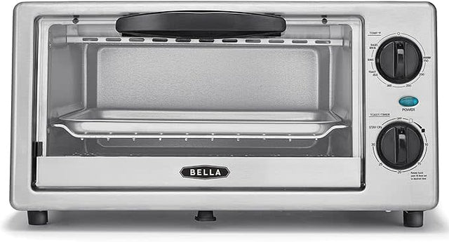 Bella - 4-Slice Toaster Oven - Black/silver