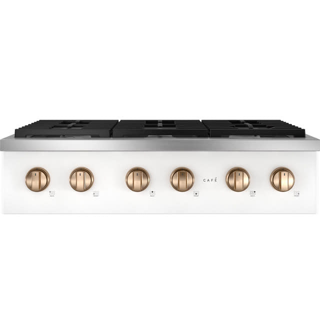 CGU366P4TW2 Cafe 36 in. Gas Cooktop in Matte White with 6 Burners