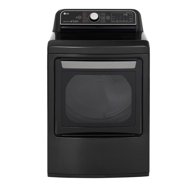 DLEX7900BE 7.3 cu ft Ultra Large Smart Front Load Electric Dryer with EasyLoad Door, SensorDry & TurboSteam in Black Steel