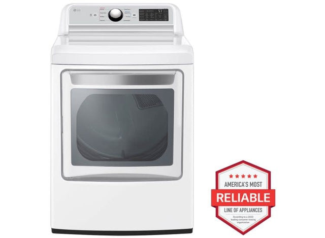 DLG7401WE 7.3 cu. ft. Vented SMART Gas Dryer in White with EasyLoad Door and Sensor Dry Technology