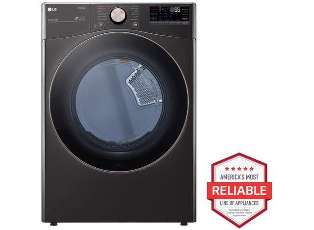 DLGX4001B LG 7.4 Cu. Ft. Black Steel Smart Wi-Fi Enabled Front Load Gas Dryer With TurboSteam And Built-In Intelligence