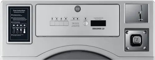 DLHF0817-27Inch Front Load Commercial Electric Dryer with 7.0 Cu. Ft. Capacity, Axial Airflow System, Roller Supported Tumbler, Time-of-Day Promo Pricing, Heavy Duty Lint Screen, Space-Saving Design, 4 Dry Cycles, and cCSAus Certified: Coin, Card, and OPL