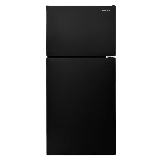 Amana Free Standing 18 Cu. Ft. Top Freezer, Bottom Fridge In Black with No Frost