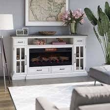 Tresanti Sloane TV Console with ClassicFlame CoolGlow 2-in-1 Electric Fireplace and Fan