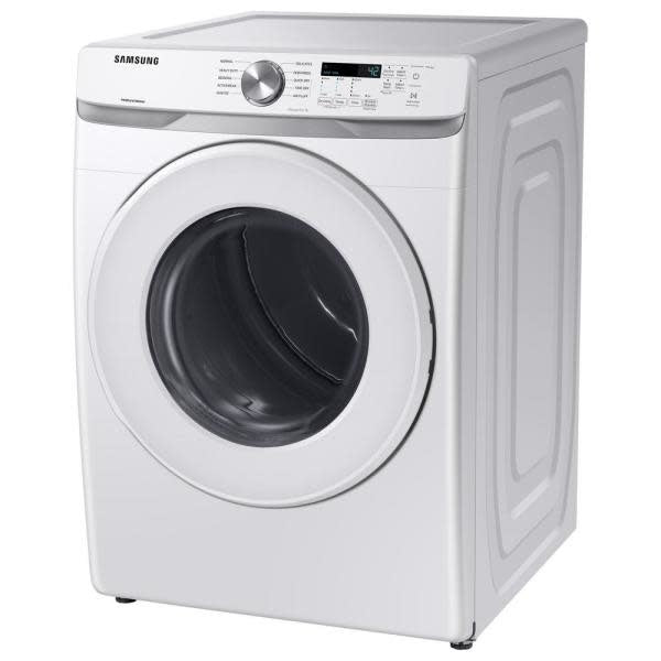 DVE45T6000W  Samsung 7.5 cu. ft. 240-Volt White Electric Dryer with Sensor Dryer (Pedestals Sold Separately)