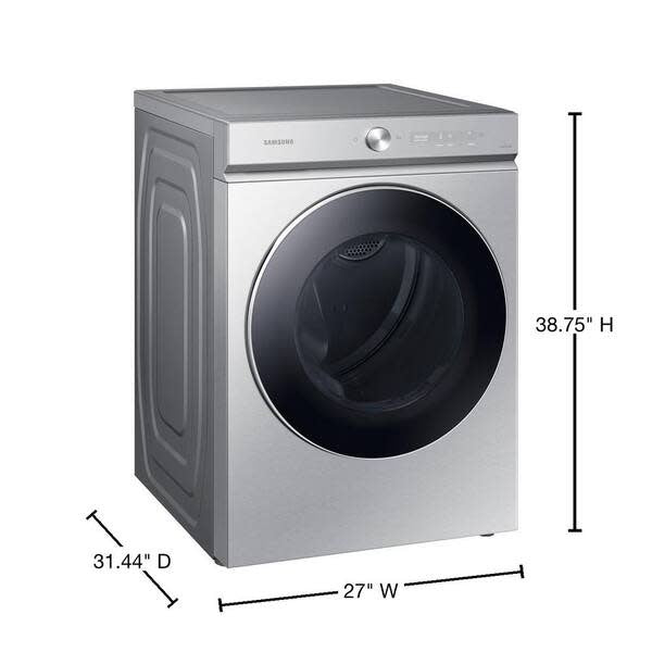 DVG53BB8900T Bespoke 7.6 cu. ft. Ultra-Capacity Vented Gas Dryer in Silver Steel with AI Optimal Dry and Super Speed Dry