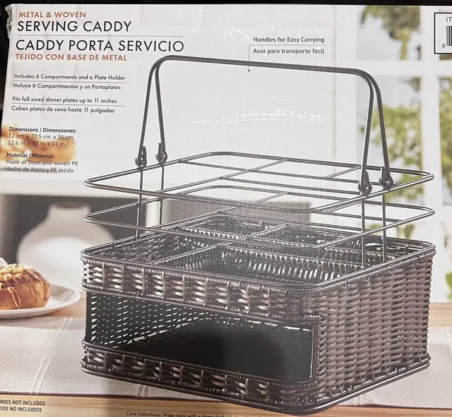 1501551 MESA Metal & Woven Serving Caddy Organizer