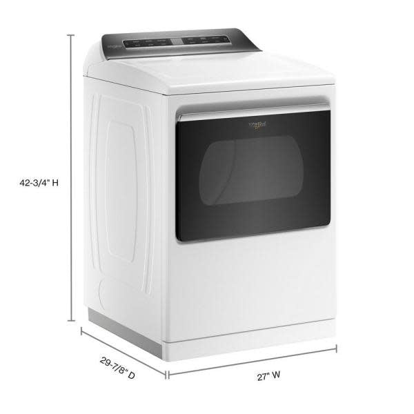 WED8127LW 7.4 cu. ft. White Electric Dryer with Steam and Advanced Moisture Sensing Technology, ENERGY STAR