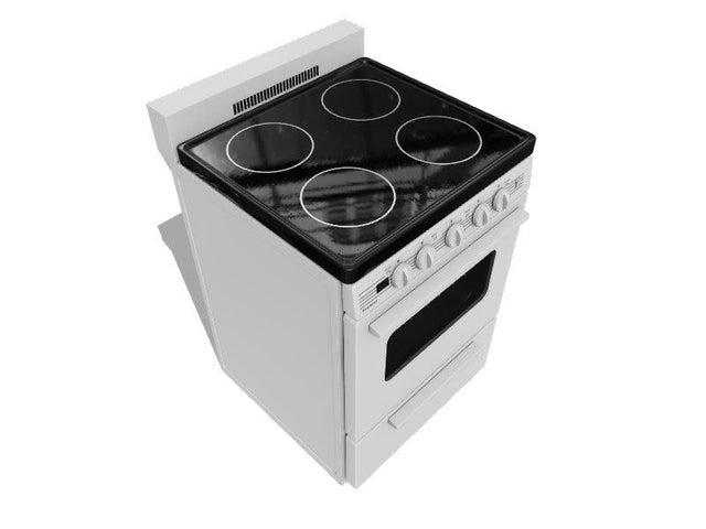 ECS2X0OP 24 in. 2.97 cu. ft. Freestanding Smooth Top Electric Range in White