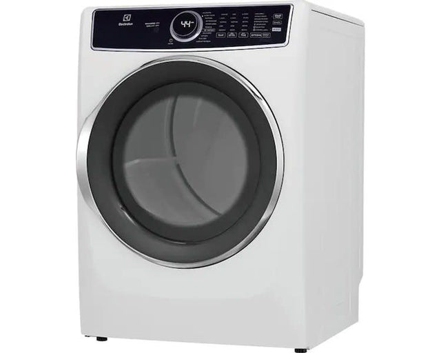 ELFE7637AW 27 in. W 8 cu. ft. Front Load Electric Dryer with Perfect Steam and LuxCare Dry System, ENERGY STAR in White