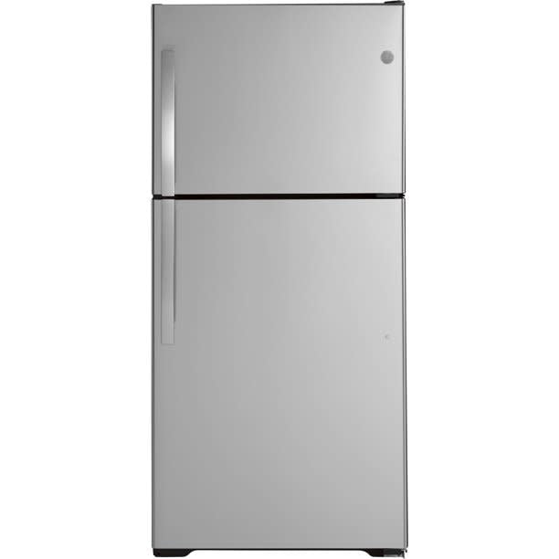 GIE19JSNRSS GE® ENERGY STAR® 19.2 cu. ft. Top Freezer Refrigerator in Stainless Steel with Reversible Door Hinge