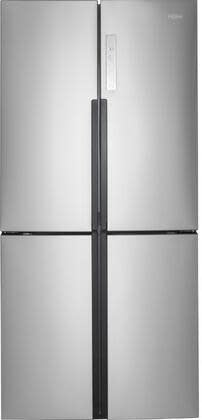 USED Haier 16.4 cu. ft. Quad French Door Freezer Refrigerator in Fingerprint Resistant Stainless Steel HRQ16N3BGS