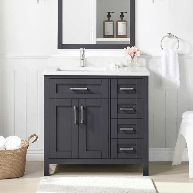 OVE Decors Parkway 36 in. Bath Vanity w/ Quartz Top