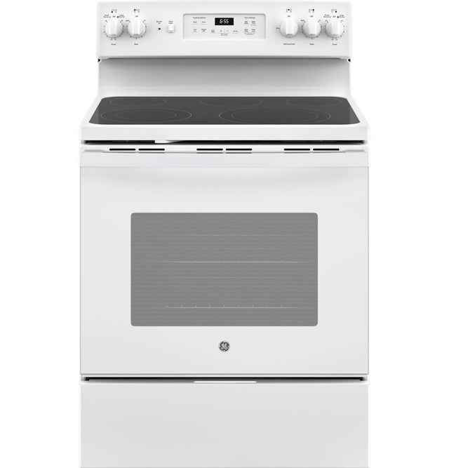 JB655DKWW GE 30 in. 5.3 cu. ft. Electric Range with Self-Cleaning Convection Oven in White