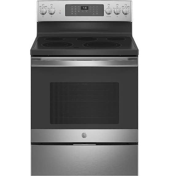 JB735SP4SS  30 in. 5 Element Freestanding Electric Range in Stainless Steel with Convection, Air Fry Cooking