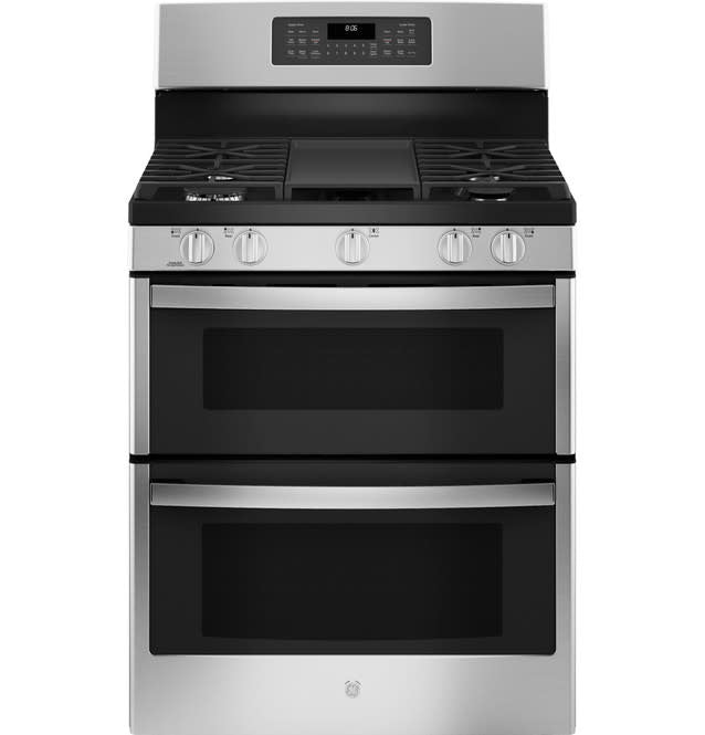 JGBS86SPSS  30 in. 6.8 cu. ft. Freestanding Double Oven Gas Range in Stainless Steel with Convection and Air Fry