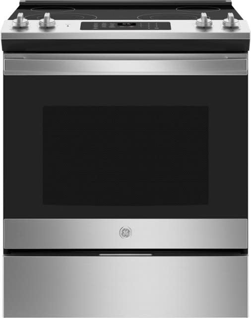 GE - 5.3 Cu. Ft. Slide-In Electric Range - Stainless steel