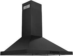 KB-36-S32 ZLINE Convertible Vent Wall Mount Range Hood in Black Stainless Steel with Crown Molding (BSKBNCRN)