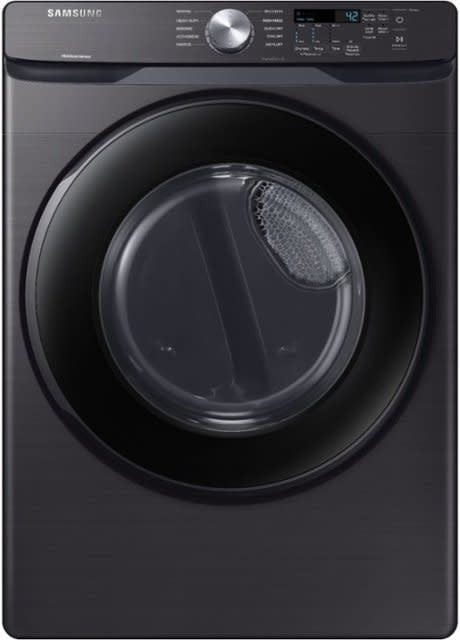 Samsung - 7.5 Cu. Ft. 10-Cycle Gas Dryer with Steam - Black Stainless Steel Model:DVG45R6100