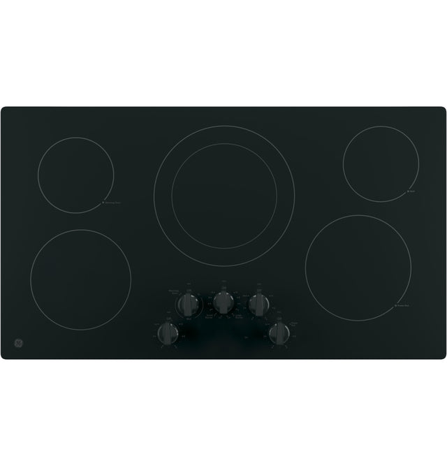 JP3036DLBB 36 in. 5 Burner Element Radiant Electric Cooktop Built-in Knob Control in Black